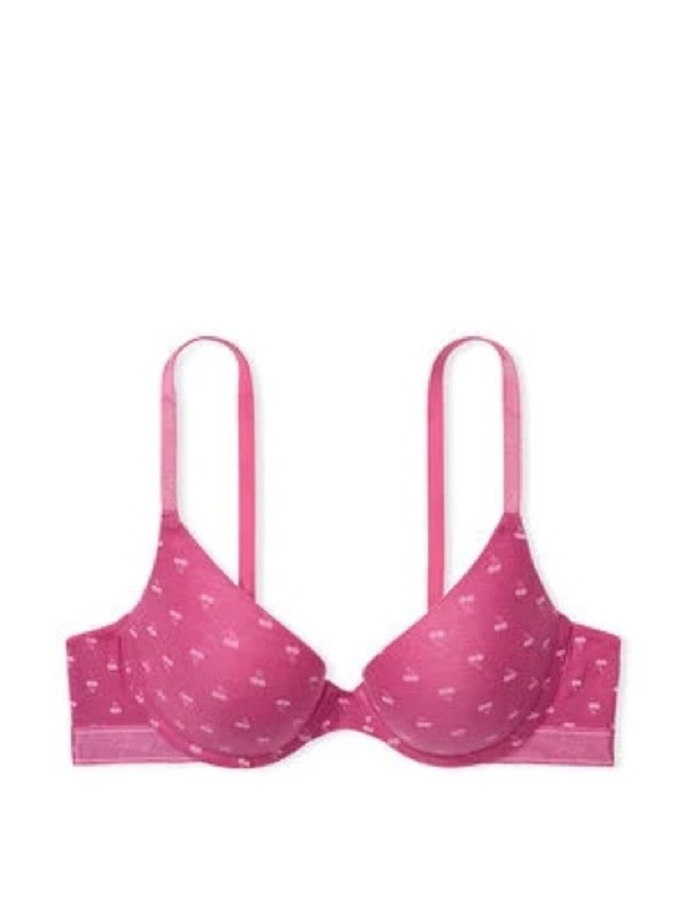 VS PINK Cherry Lightly Lined Demi Cotton Logo Bra – Size 36D